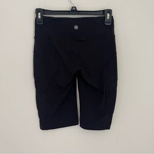 Athleta Black XS Tall Biker Shorts with Zipper